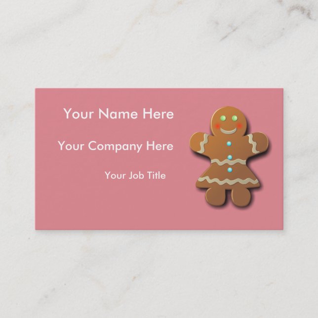 Customizable Gingerbread Cookie Business Card (Front)
