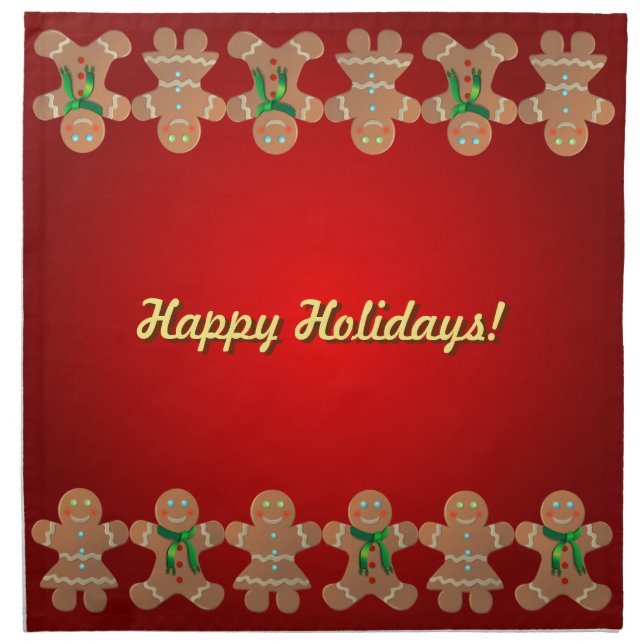 Customizable Gingerbread Cookies Napkin (Front)