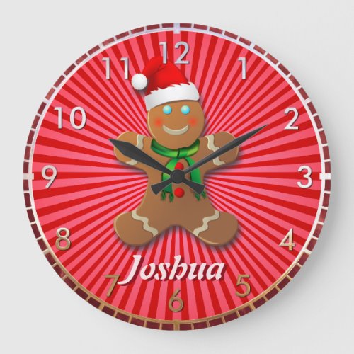 Customizable Gingerbread Man Large Clock