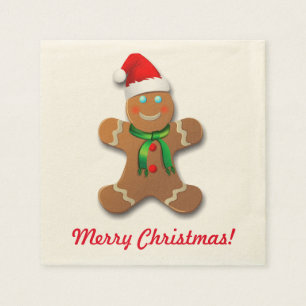 Customizable Gingerbread Man Paper Napkins