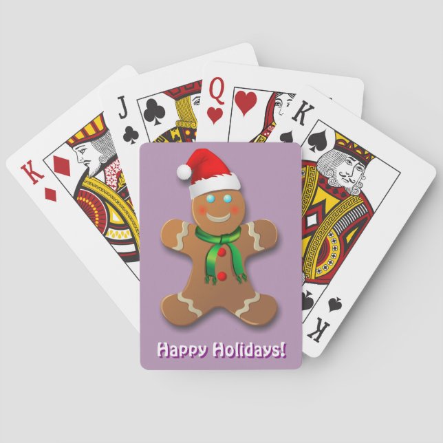 Customizable Gingerbread Man Poker Cards (Back)