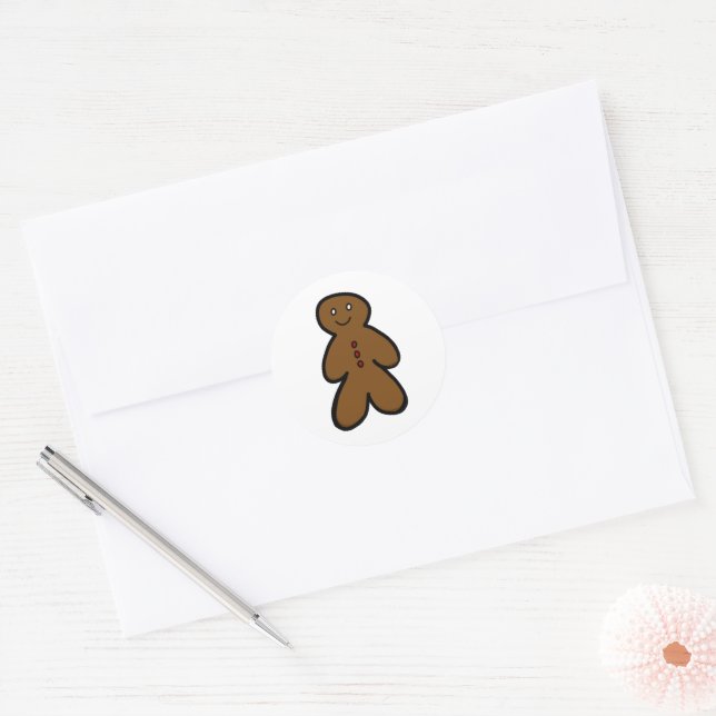 Customizable Gingerbread Man Sticker (Envelope)
