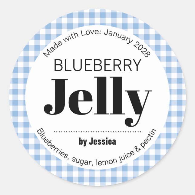 Customizable Gingham Jelly Label (Front)