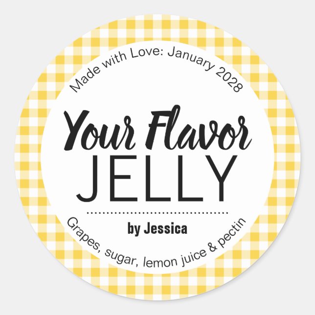 Customizable Gingham Jelly Label (Front)
