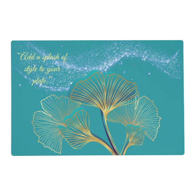 Customizable Ginkgo Leaf Elegance Placemat  (Front)