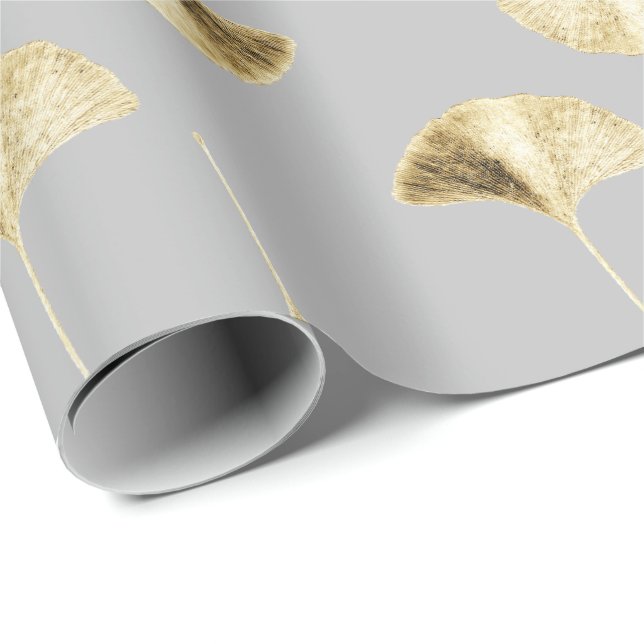 Customizable Ginko Leaves Wrapping Paper (Roll Corner)