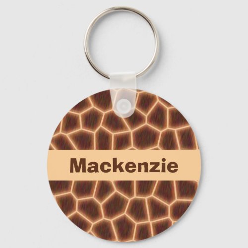 Customizable Giraffe Print Keychain