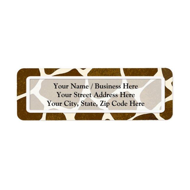 Customizable Giraffe Print Return Address Labels (Front)