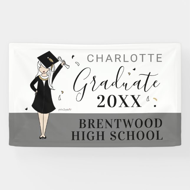 Customizable Girl Avatar | High School Graduation  Banner (Horizontal)