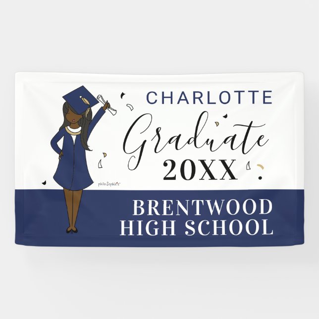 Customizable Girl Avatar | High School Graduation  Banner (Horizontal)