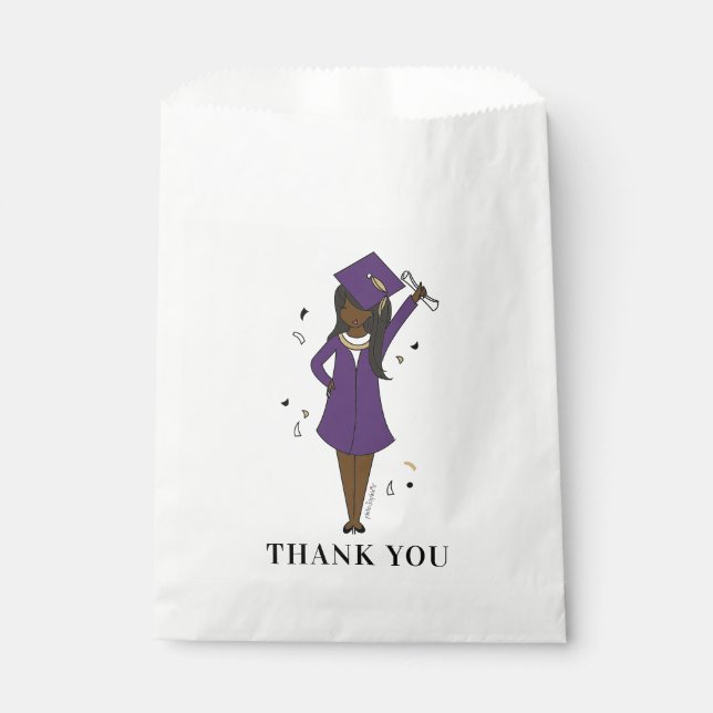 Customizable Girl Avatar | High School Graduation Favor Bag (Front)