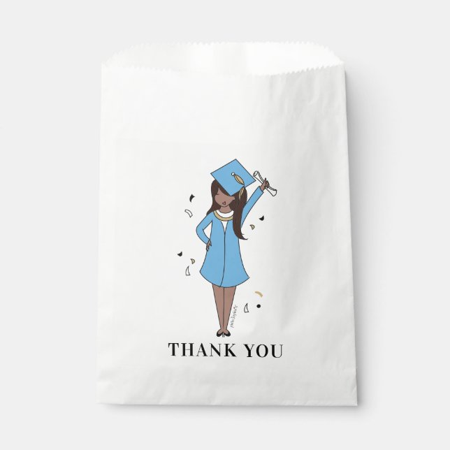 Customizable Girl Avatar | High School Graduation  Favor Bag (Front)