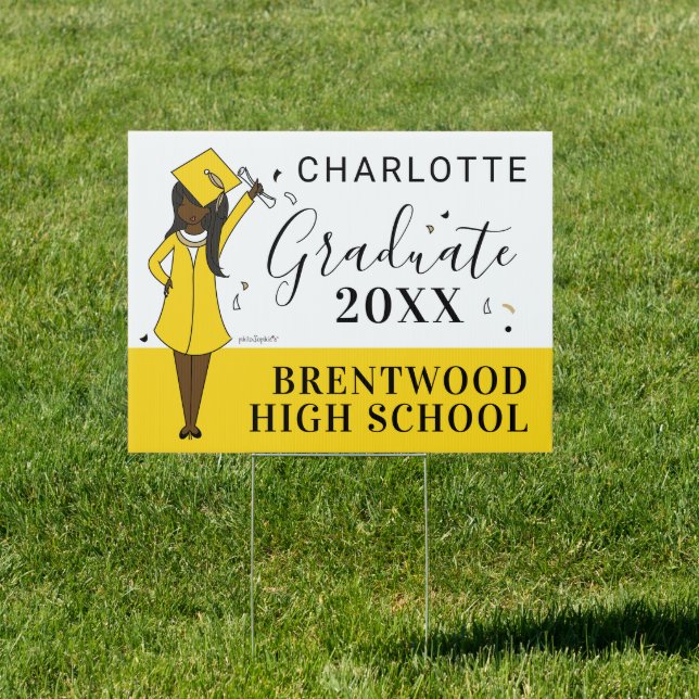 Customizable Girl Avatar | High School Graduation  Sign (Insitu)