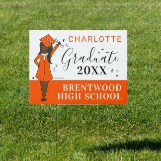 Customizable Girl Avatar | High School Graduation  Sign