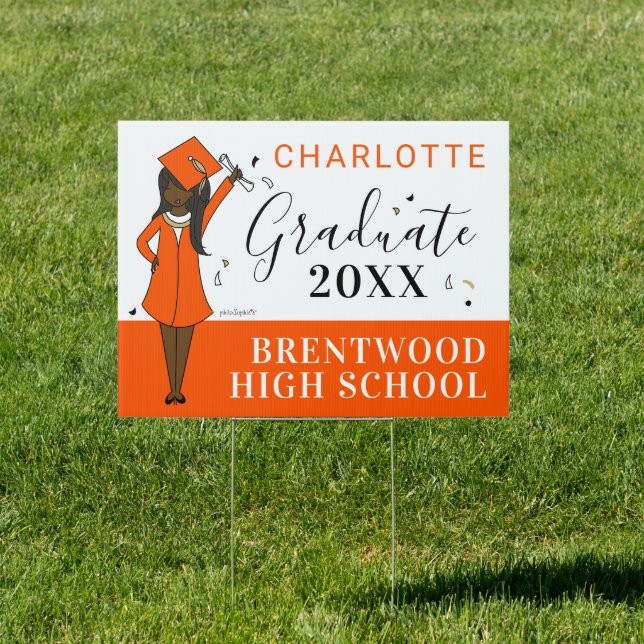 Customizable Girl Avatar | High School Graduation  Sign (Insitu)