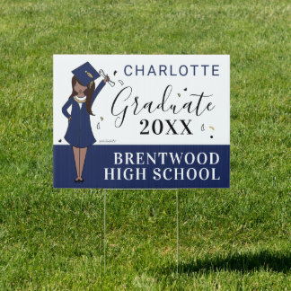 Customizable Girl Avatar | High School Graduation  Sign