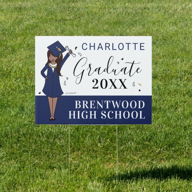Customizable Girl Avatar | High School Graduation  Sign (Insitu)