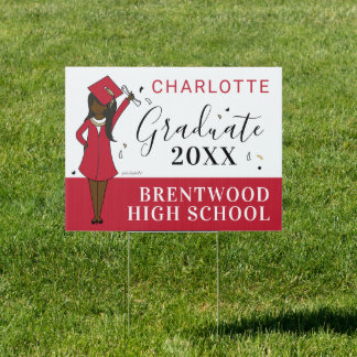 Customizable Girl Avatar | High School Graduation  Sign