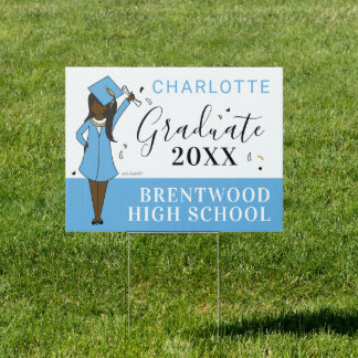 Customizable Girl Avatar | High School Graduation  Sign