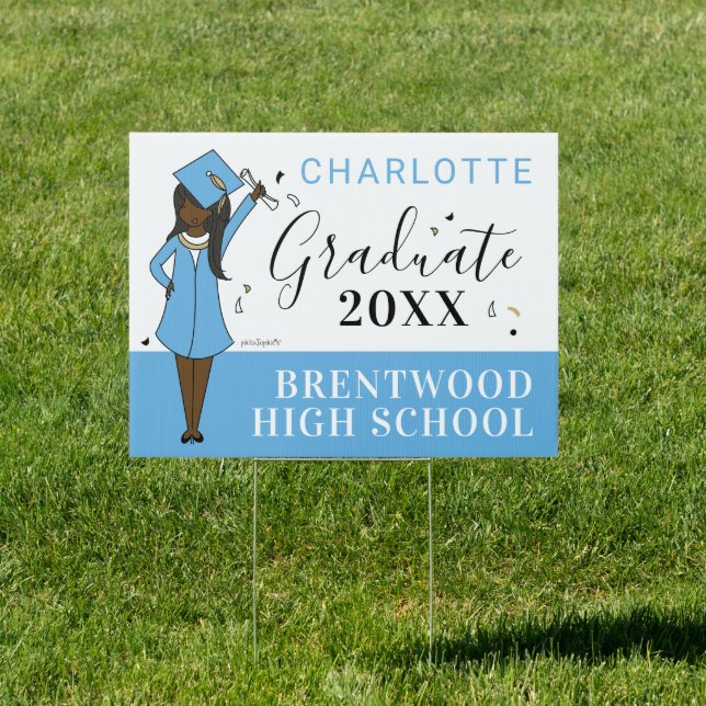 Customizable Girl Avatar | High School Graduation  Sign (Insitu)
