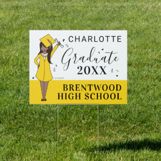 Customizable Girl Avatar | High School Graduation  Sign