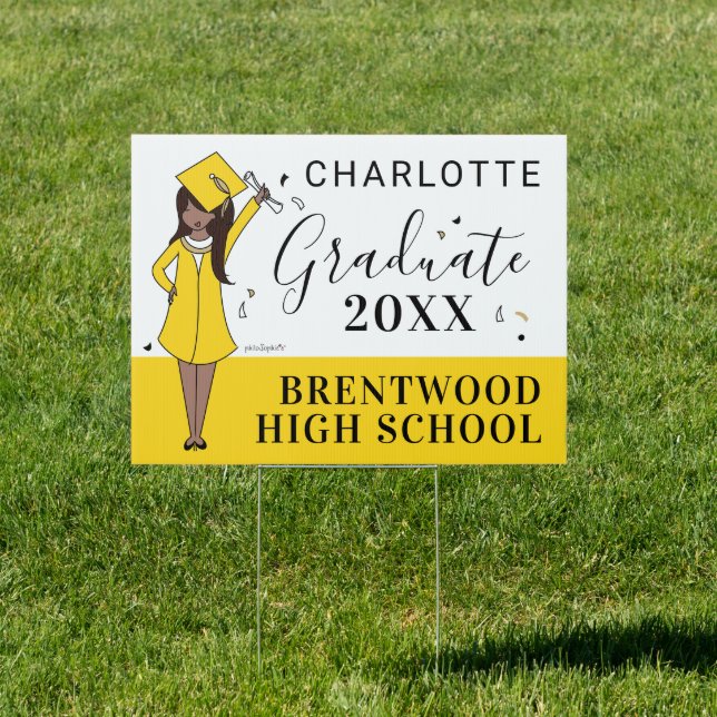 Customizable Girl Avatar | High School Graduation  Sign (Insitu)