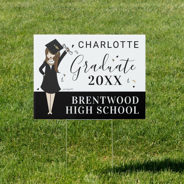 Customizable Girl Avatar | High School Graduation Sign (Insitu)