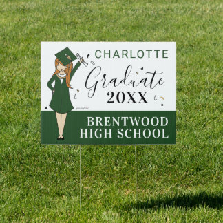 Customizable Girl Avatar | High School Graduation  Sign