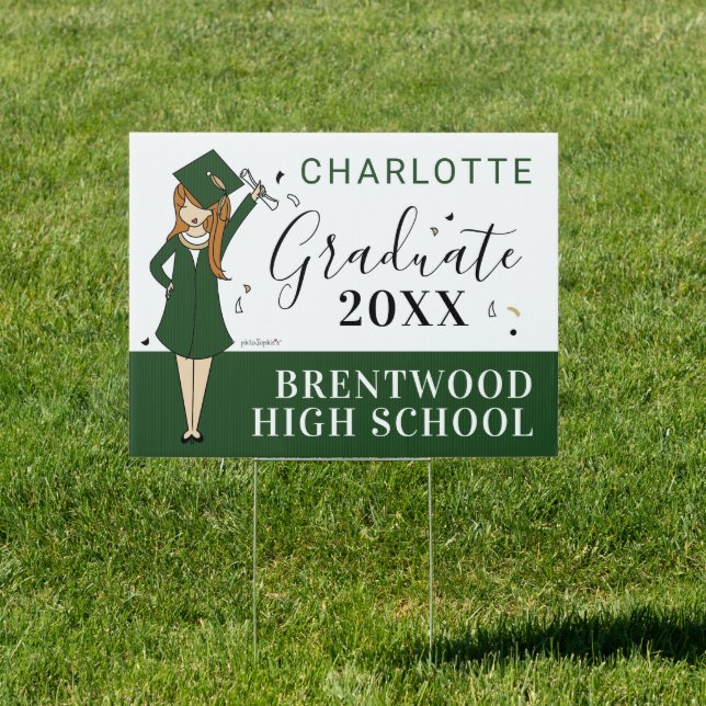 Customizable Girl Avatar | High School Graduation  Sign (Insitu)
