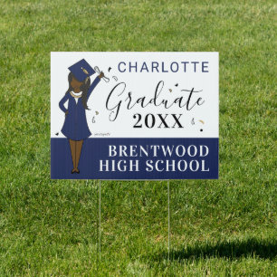 Customizable Girl Avatar   High School Graduation  Sign