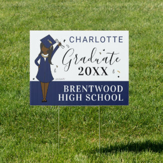 Customizable Girl Avatar | High School Graduation  Sign