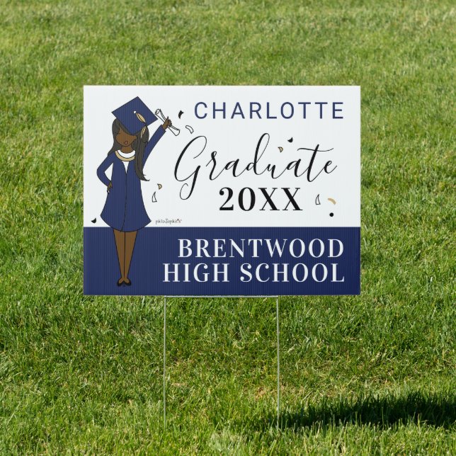 Customizable Girl Avatar | High School Graduation  Sign (Insitu)
