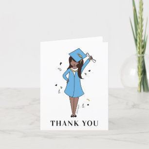Customizable Girl Avatar   High School Graduation  Thank You Card