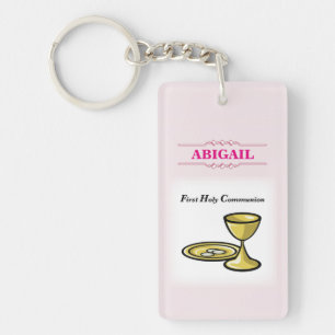 Customizable, Girl Communion Body and Blood Keychain