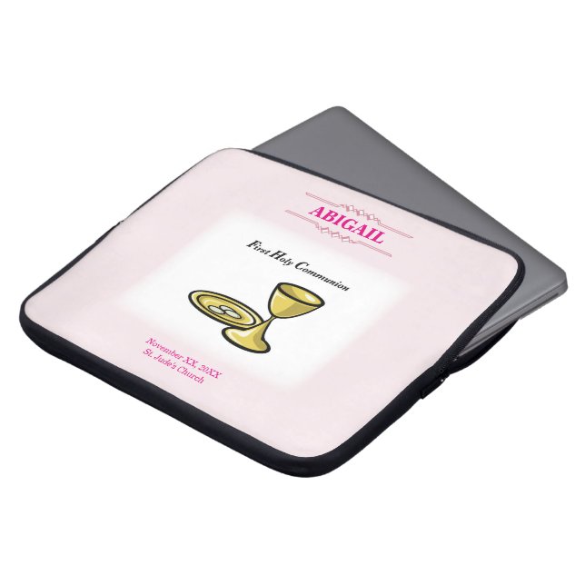 Customizable, Girl Communion Body and Blood Laptop Sleeve (Front Top)