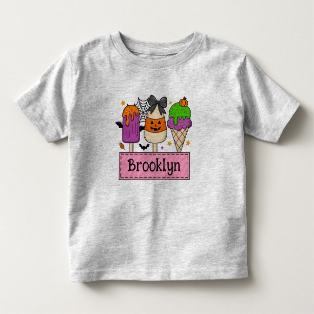 Customizable Girls' Halloween T-Shirt (Front)