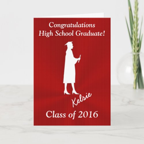 Customizable Girls High School Graduation Cards