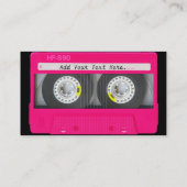 Customizable Girly Pink Cassette Tape Business Card (Back)