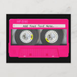 Customizable Girly Pink Cassette Tape Postcard at Zazzle