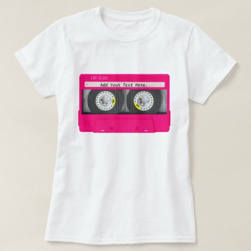 Customizable Girly Pink Cassette Tape T_Shirt