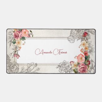 Customizable Girly Vintage Pink Roses 