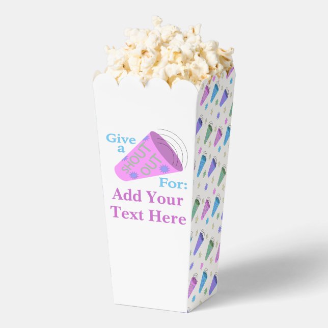 Customizable Give A Shout Out Popcorn  Favor Boxes (Popped)