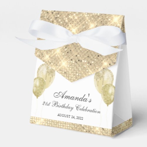 Customizable Glam Gold and White Favor Boxes