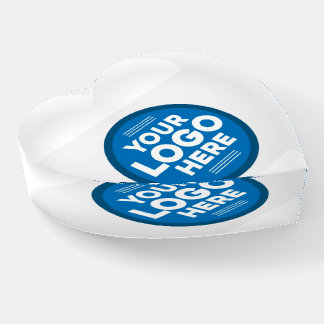 Customizable Glass Paperweight Business Logo