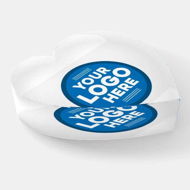 Customizable Glass Paperweight Business Logo (Angled)