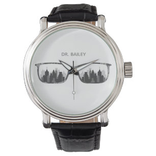 Customizable Glasses and Cityscape Watch