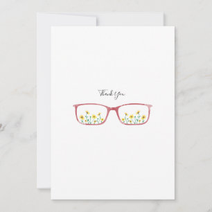 Customizable Glasses and Daisies Greeting Card