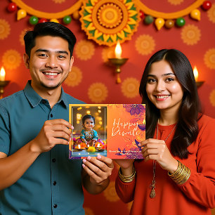 Customizable Glow & Giggles Diwali card
