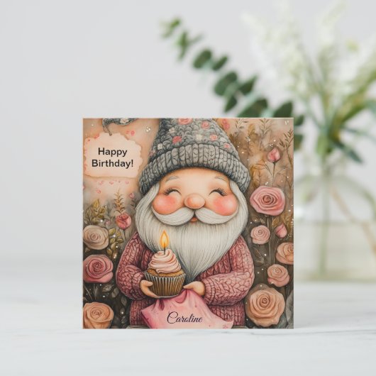 Customizable Gnome Birthday Design (Standing Front)