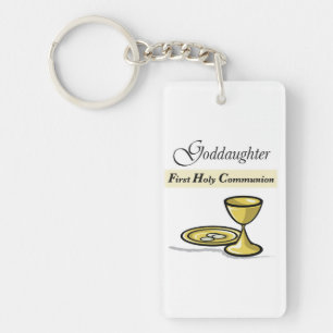 Customizable, Goddaughter First Communion Chalice Keychain
